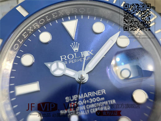 N劳力士SUB潜航者v9s系列116619LB蓝水鬼蓝鬼，表壳表带镀750铂金，表壳背面四个角钢印和正品一模一样（贵金属750标、瑞士750纯度标、日内瓦狗头标、劳力士LOGO标） 商品图4