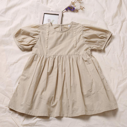 QZ LM19013 女童米色/桔色连衣裙80-120 商品图6