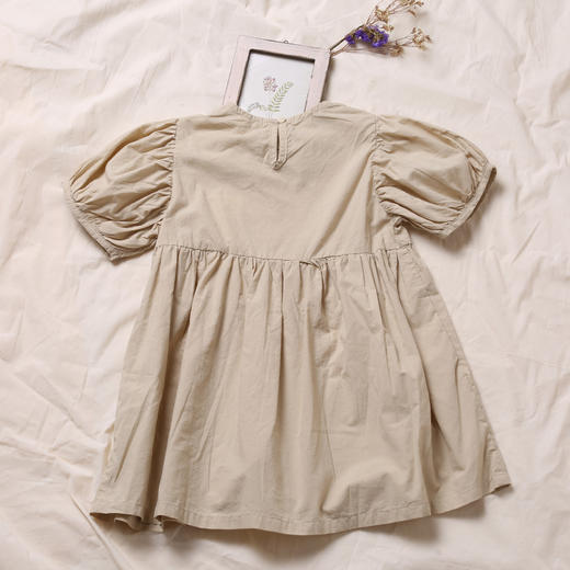 QZ LM19013 女童米色/桔色连衣裙80-120 商品图7