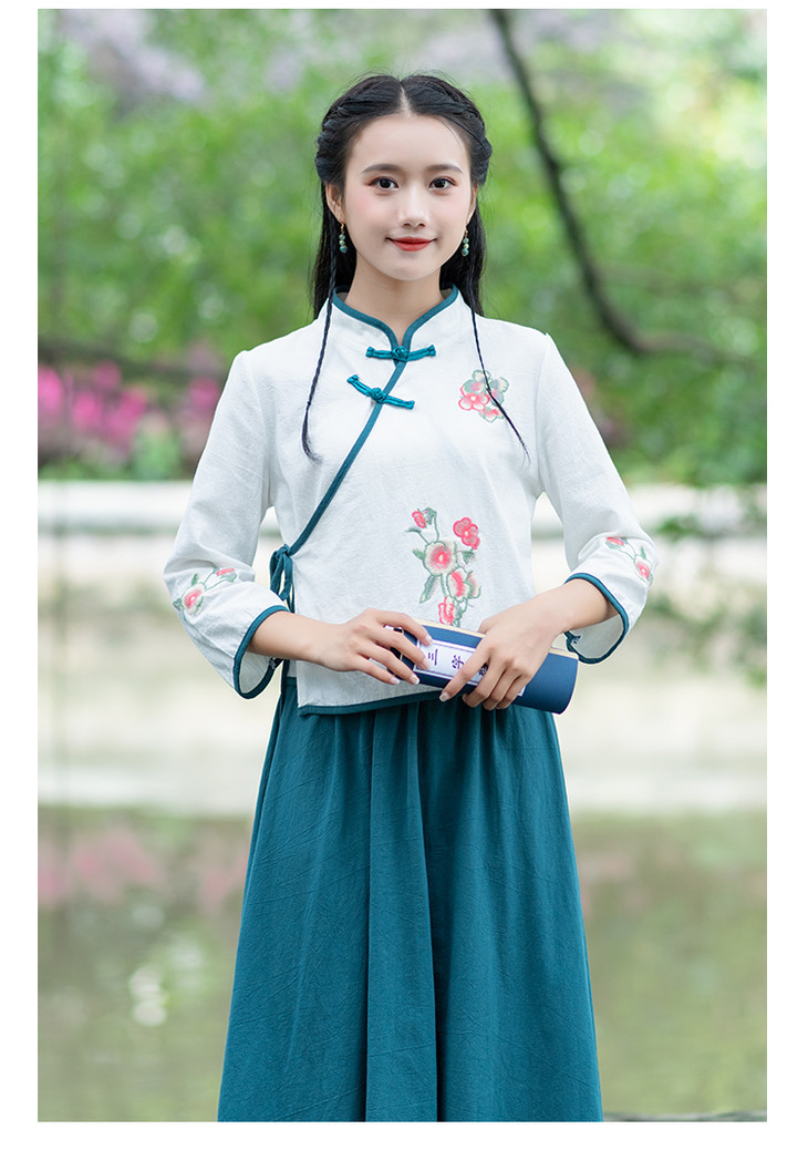 gdf3320新款民国风复古裙子两件套