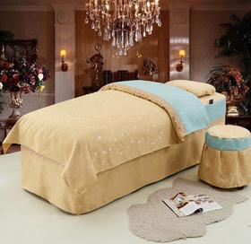 FD63驼色床罩四件套，阳离子麻料 床罩4件套