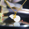 足金和田玉（白玉）葫芦吊坠--宝葫芦  单面小葫芦 /12*20mm 商品缩略图0
