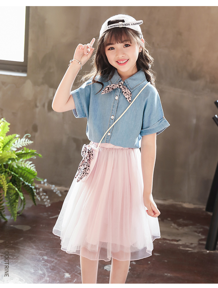 丫逗女童连衣裙夏装2019新款超洋气网红童装儿童公主裙小女孩裙子