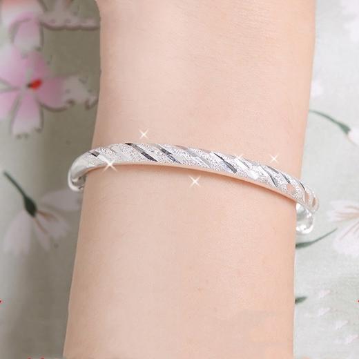 韩版银饰手环女款银镯子满天星纯银手镯925银手镯 TZW 商品图3