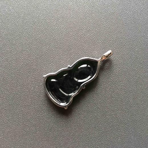 冰种墨翠宝宝佛18k白金镶嵌 商品图3