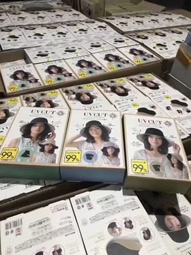 【香港直邮】【东妈团】日本uvcut 明星同款防晒太阳帽，UV防晒帽，渔夫大帽檐各种凹造型，防紫外线~