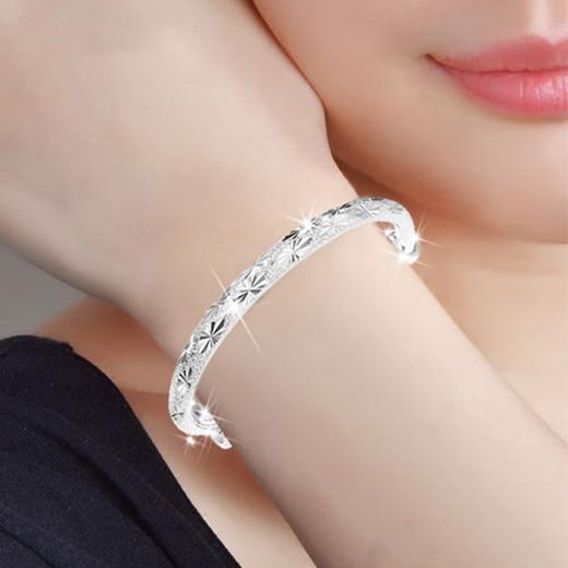 韩版银饰手环女款银镯子满天星纯银手镯925银手镯 TZW 商品图1