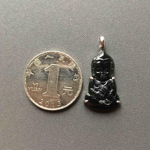 冰种墨翠宝宝佛18k白金镶嵌 商品图2