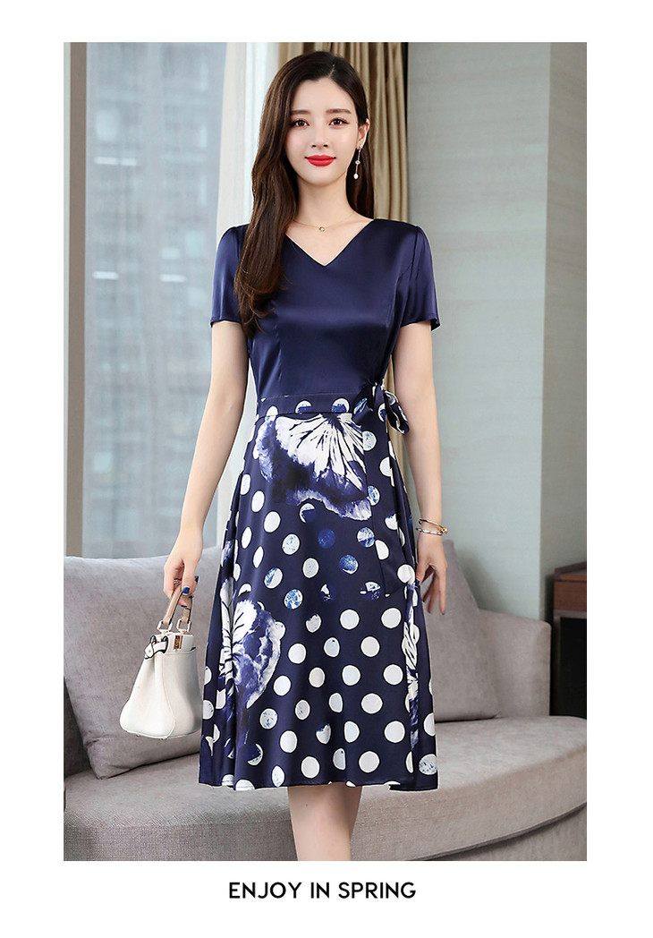 tc829071v领修身显瘦气质重磅桑蚕丝裙