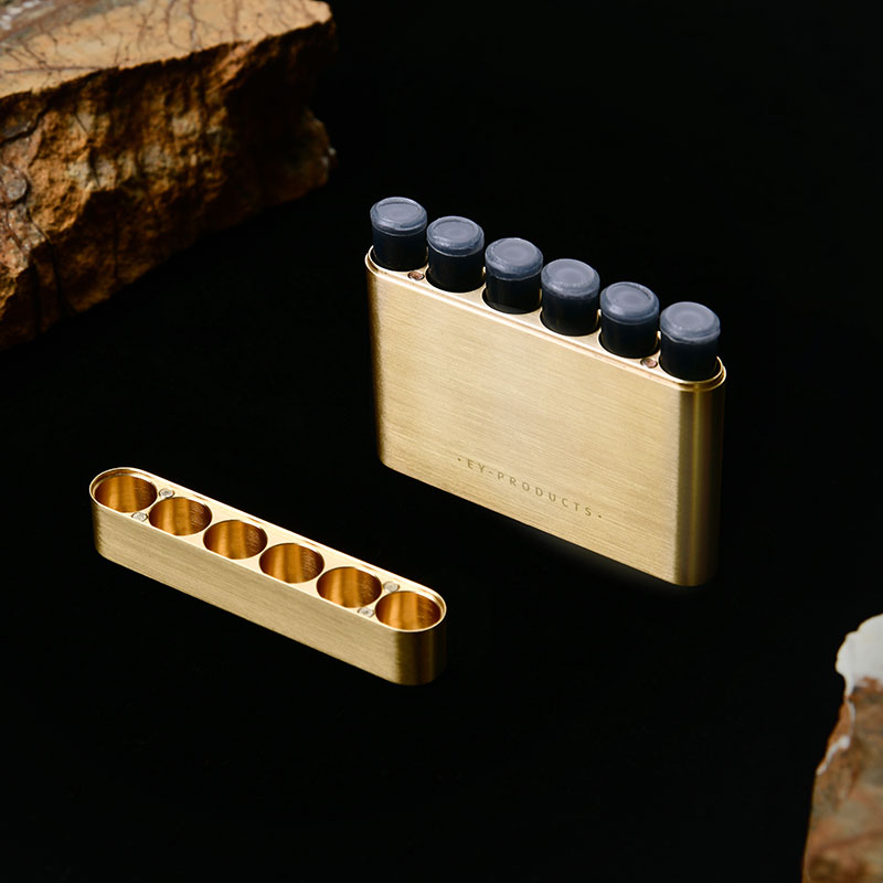 黄铜墨囊盒 | 小巧精致，便携墨胆收纳盒，可装43mm欧标墨囊6支