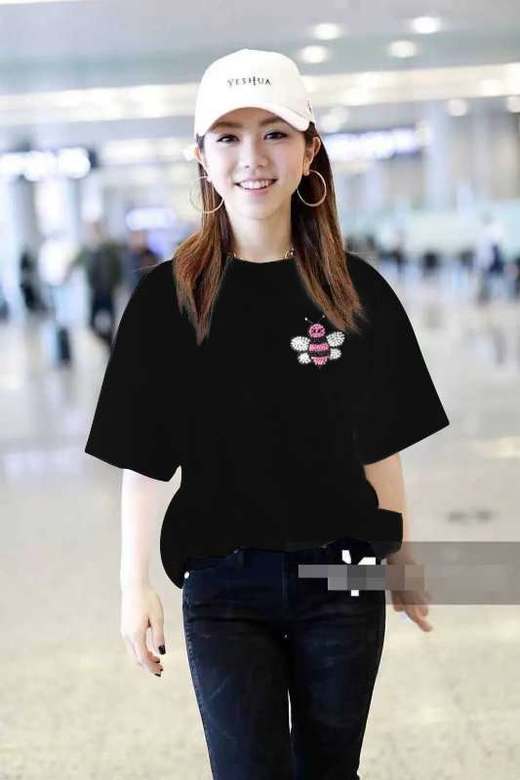 2021底-6折 不退换 THS 19年新下摆纱片设计 CD/KAWS合作版 施华洛世奇水钻蜜蜂T恤 QH099 商品图11