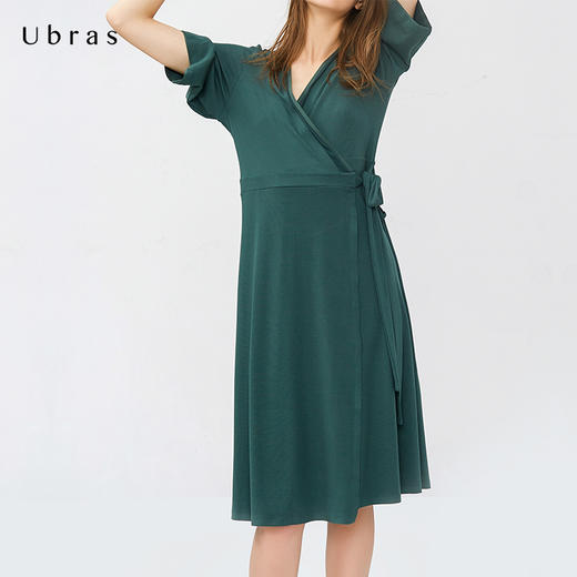 Ubras设计师限量款睡袍保暖睡裙外穿罗纹裹身裙睡衣家居服女秋冬 商品图4