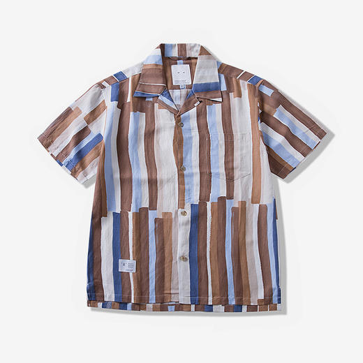 quotationmarkshawaiiancolourbarshirt夏威夷彩条半袖衬衫