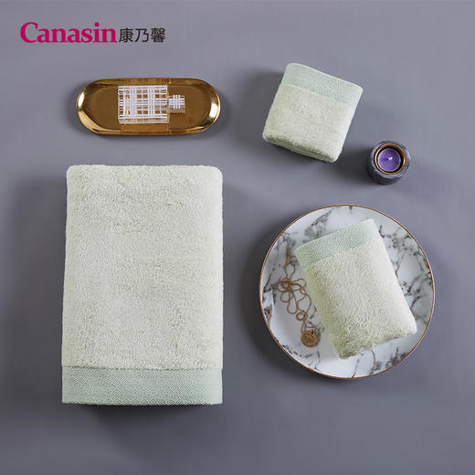 康乃馨  竹语毛巾五件套 天然抗菌透气 2方2面1浴 商品图2