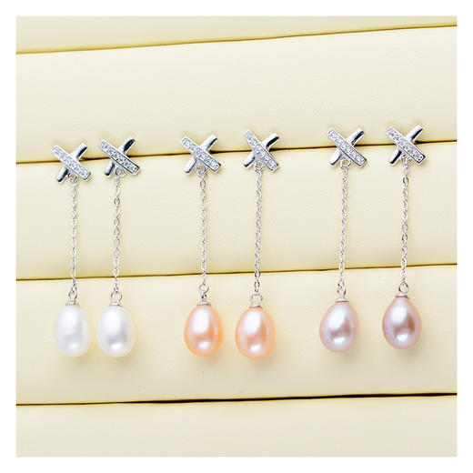 SH-SH-21韩国气质百搭精致珍珠925纯银森系流苏长款耳钉 TZW 商品图3