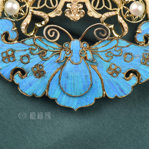 福寿绵延点翠蝴蝶寿字胸针zx1811110