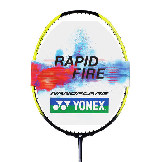 2021新款尤尼克斯YONEX NF370(疾光370)黑蓝色+黄色轻量全碳素羽毛球拍 强力进攻 商品图4