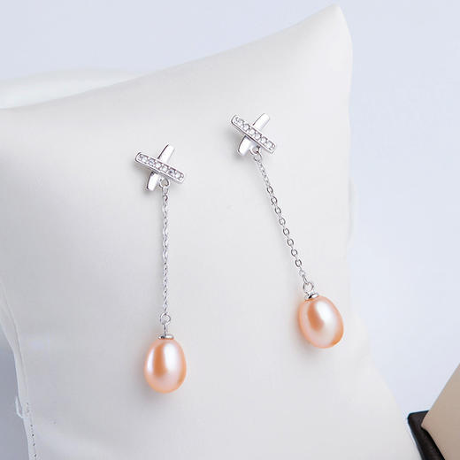 SH-SH-21韩国气质百搭精致珍珠925纯银森系流苏长款耳钉 TZW 商品图0