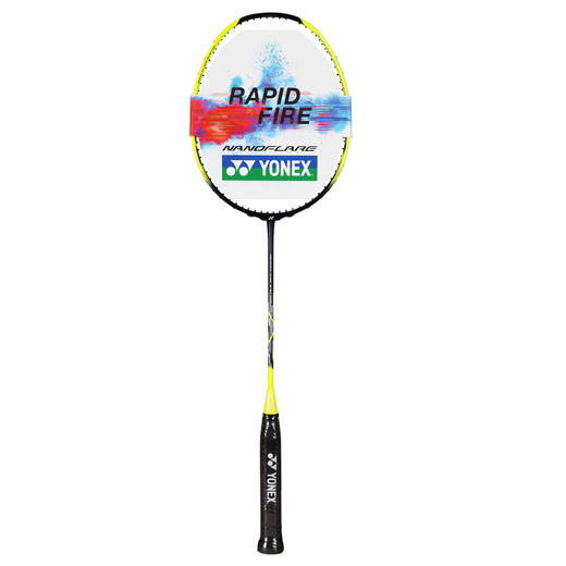 2021新款尤尼克斯YONEX NF370(疾光370)黑蓝色+黄色轻量全碳素羽毛球拍 强力进攻 商品图5