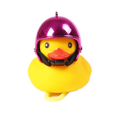 抖音热销破风鸭自行车小黄鸭头盔安全帽发光会叫骑行喇叭灯
