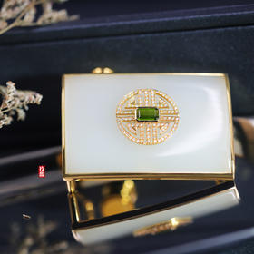 【奢华】18k黄金和田玉（白玉）镶钻皮带扣