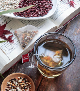 [买2得3，买3得5同款]红豆薏米茶 | 茶香味甘冲饮方便。一盒15袋三角茶包。