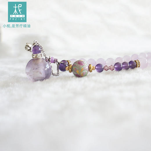 天然紫水晶扩香项链 2圈多层多圈紫玉髓手链转运手串女 商品图3
