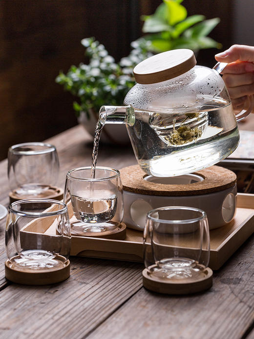 摩登主妇日式耐热玻璃茶具套装家用带滤网茶壶泡茶壶花茶壶烧水壶 商品图0