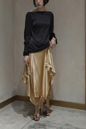 Xuzhi  黑色流苏袖上衣