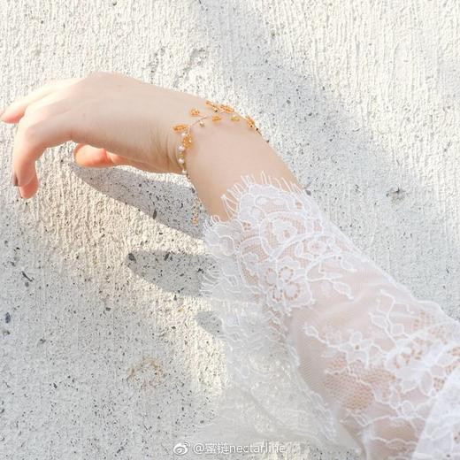 nectarine橙栀黄水晶珍珠手链