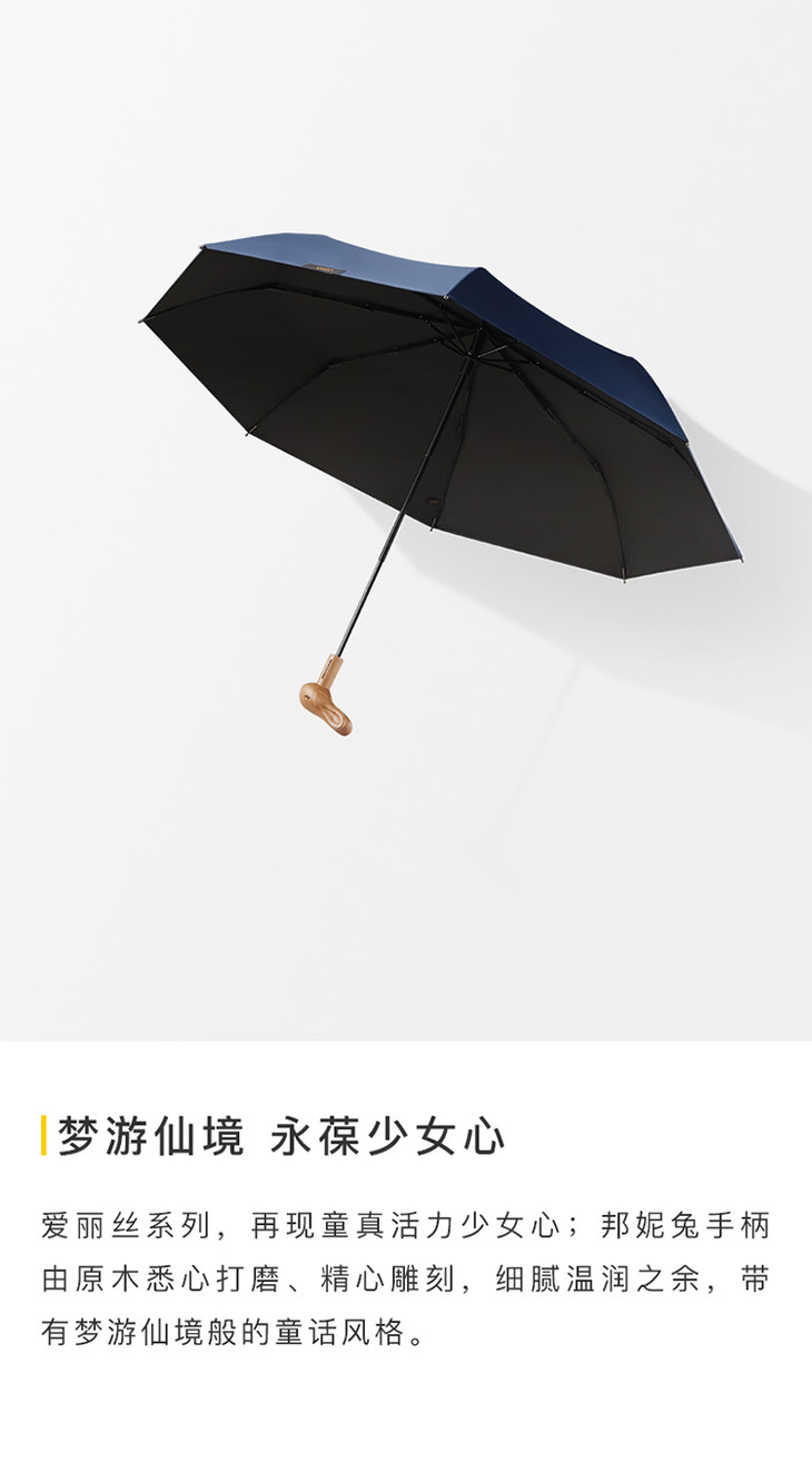 蕉下爱丽丝系列创意迷你防晒伞兔子头防水超轻折叠晴雨伞摩登红皇家蓝