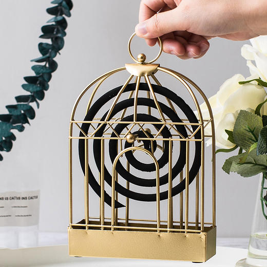 【抖音火爆创意鸟笼蚊香】让生活更精致 鸟笼铁艺摆件蚊香盘， 商品图3