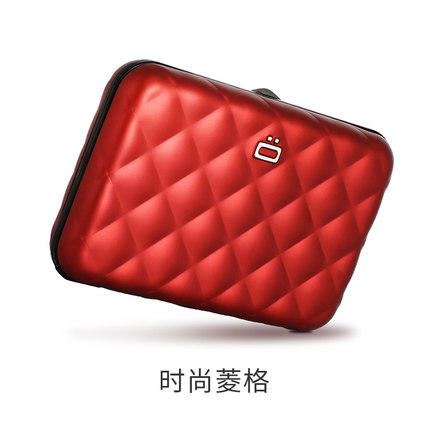 欧洲胡同法国欧夹OGON菱格卡盒男女防盗刷钱包简约时尚信用卡盒QB 商品图0