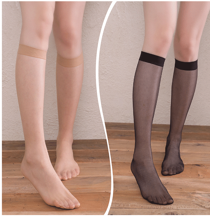 小刀严选超薄中筒丝袜膝下中筒包芯丝丝袜