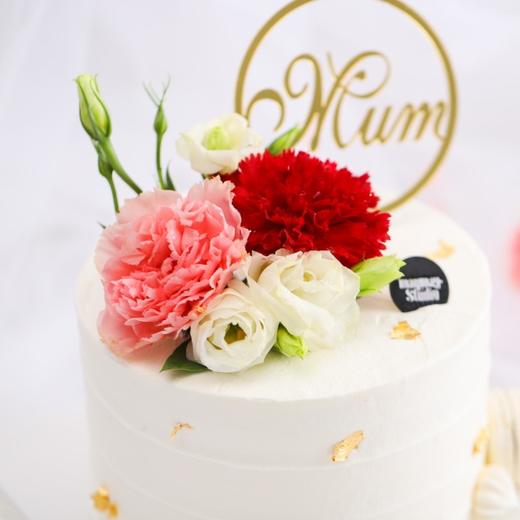 金箔康乃馨鲜花 原味戚风奶油水果蛋糕 0733