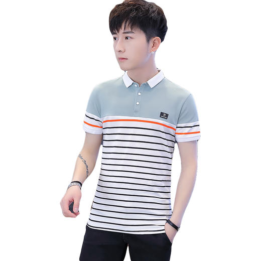 寒冰紫雨帅哥夏装m3xl码男士polo衫短袖夏季男装t恤青年男上衣服条纹