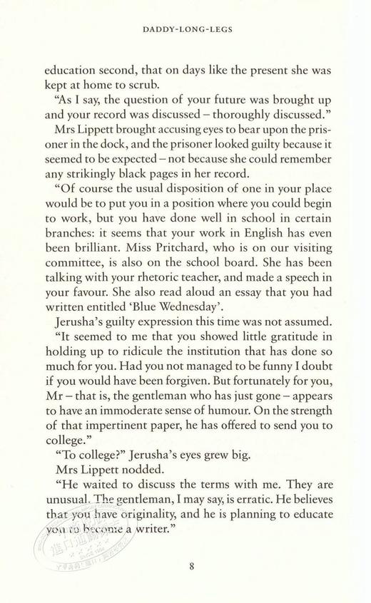 【中商原版】长腿叔叔 英文原版 Daddy-Long-Legs 经典儿童文学 儿童小说 商品图1