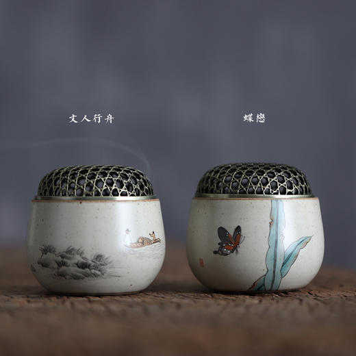 「汝窑手绘香炉」景德镇手工汝瓷陶瓷香炉 家用香薰室内茶道小香炉 商品图1