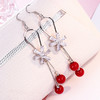 太阳花长款珍珠耳环水滴红色花朵耳坠小清晰气质百搭红色长款耳饰 商品缩略图2