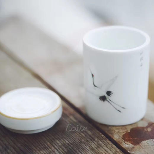 景德镇全手工瑞鹤茶叶罐 商品图1