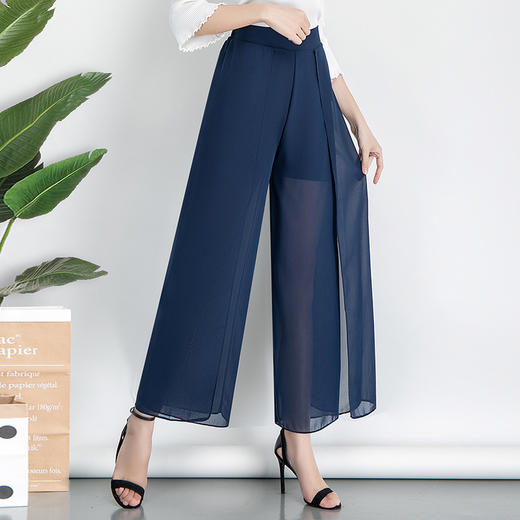MQ  17581904垂感宽松高腰雪纺阔腿裤 商品图1