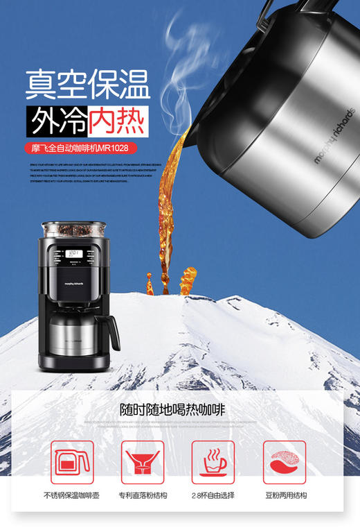 MORPHY RICHARDS/摩飞电器 MR1028摩飞美式咖啡机家用全自动滴漏 商品图4