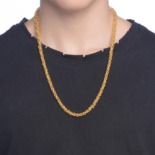 中国黄金加粗款黄金项链男士款足金四方泰国链 hzxa101e