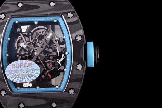 KV 理查德·米勒RICHARDMILLE最强版RM055巴巴沃森.蒂芙尼蓝阿布扎比赛道特别纪念版强势出击❷碳纤维款上下表壳以NTPT碳纤维材料组合 商品图3