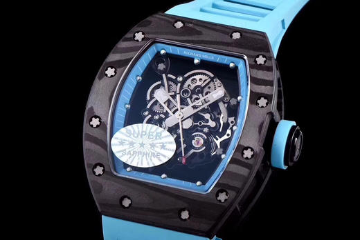 KV 理查德·米勒RICHARDMILLE最强版RM055巴巴沃森.蒂芙尼蓝阿布扎比赛道特别纪念版强势出击❷碳纤维款上下表壳以NTPT碳纤维材料组合 商品图2