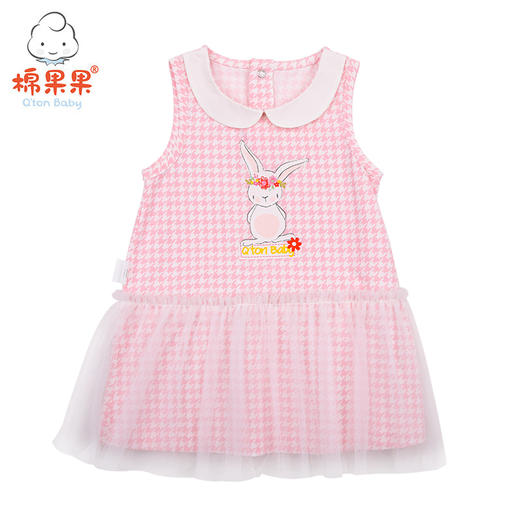 棉果果夏季女童千鸟格无袖连衣裙M222702219324 商品图0