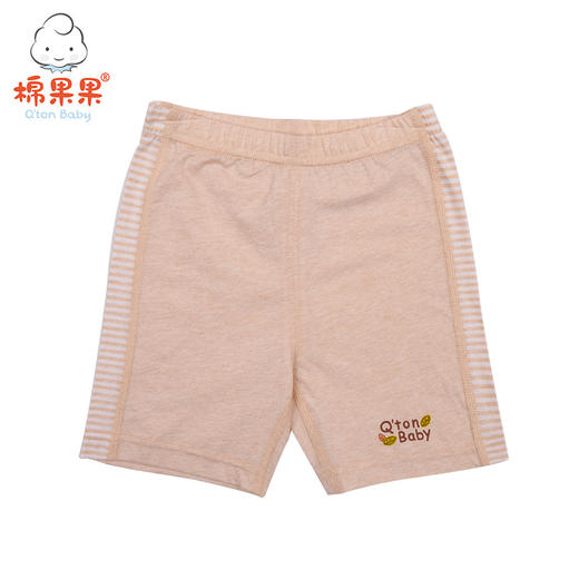 棉果果夏季新疆彩棉纯棉男童女童条纹侧拼中裤短裤M201202119216 商品图0