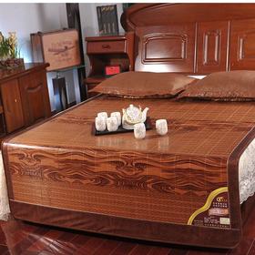 【水墨碳化环保竹凉席 双面席 送枕套】夏季双人竹凉席1.5米-1.8米折叠席双面席