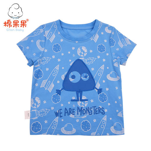 棉果果夏季 男童氨棉汗布满印套头T恤M212140219271 商品图1