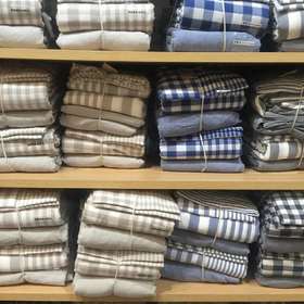 老米优品 / 无印工厂直供 水洗棉渐变条纹VS渐变格纹，百昏百水洗棉四件套床品！